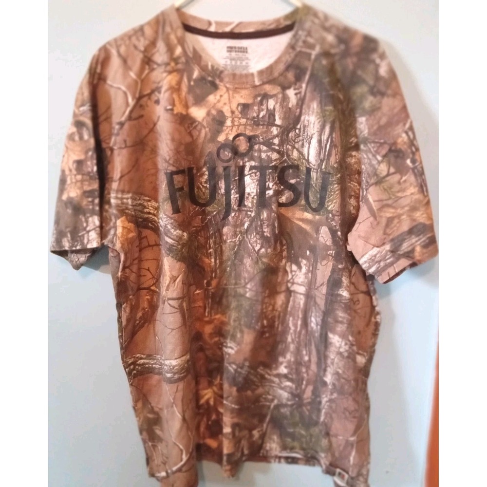 Russell Outdoors Fujitsu Tree Camo‎ T Shirt Camouflage Mens SZ 2XL XXL